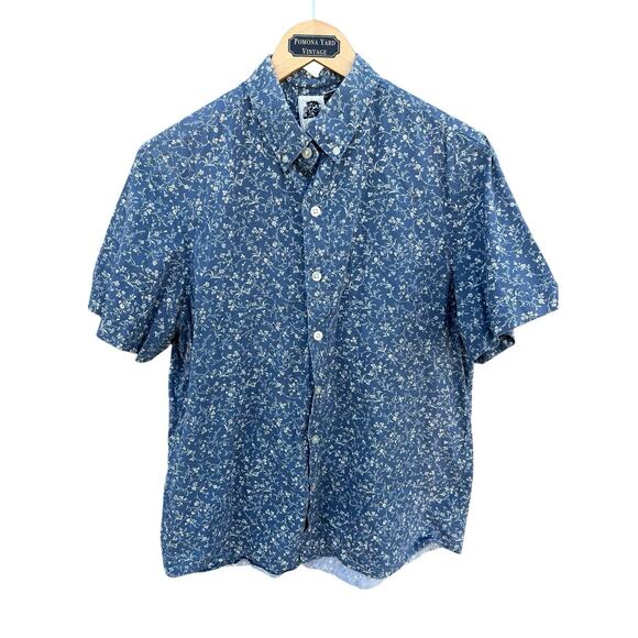 Kennington Shirt Mens XL Button Down Classic Fit Floral Graphics Blue Cotton - Picture 6 of 6